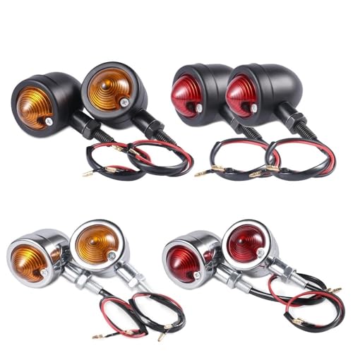 Feux stop clignotant moto ambre pour custom cruiser bobber rétro - 2