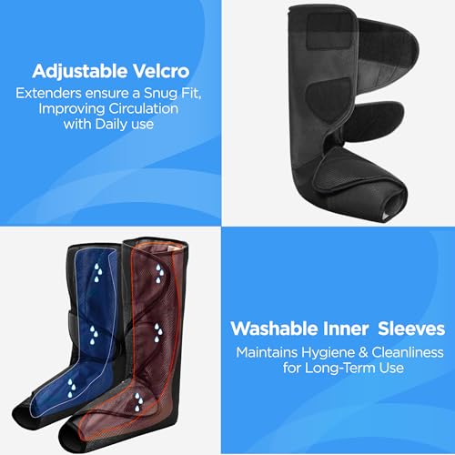 Image of Dr Physio USA Electric Air Compression Blood Circulation Massage Machine with Heat For Leg Foot Calf Massagers For Body Pain Relief-1030 (Black)