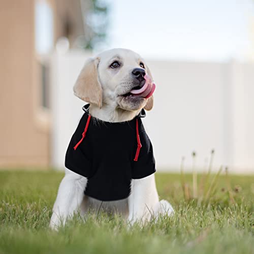 Image of SAWMONG Dog Hoodie,Flannel Pet Hooded Sweater with Hat Puppy Pullover Sweater Shirt,Dog (Black,S)