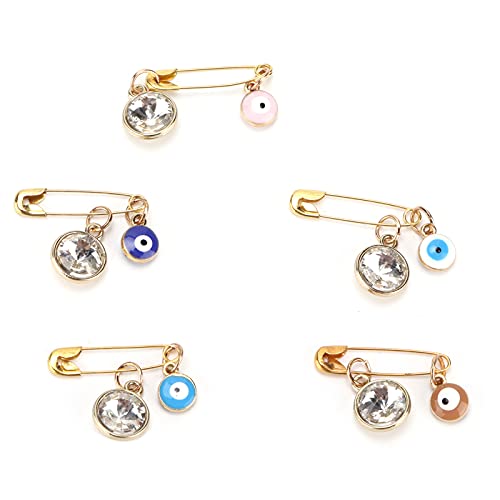 Evil Eye Baby Pin Evil Eye Pins N y Aleación, Broche de Cuentas de Vidrio Turkishe Eyesise Pin para Ropa Sombreros Bolsos Decoración