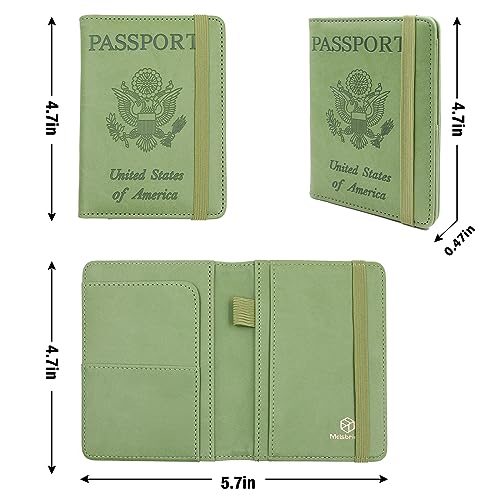 Image of Melsbrinna Premium Leather Passport Holder Covers Case, Waterproof Rfid Blocking Travel Wallet Passport Holder with Pen Holder, Cute Passport Book for Women /Men