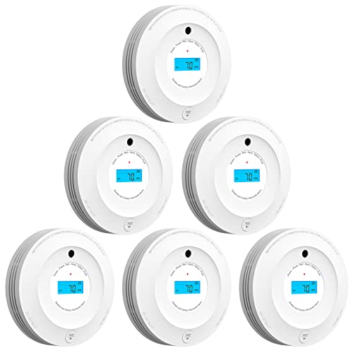 Smoke and Carbon Monoxide Detector 10-Year Lifespan, AEGISLINK Photoelectric Fire Alarm and Electrochemical CO Alarm with Test/Silence Button, with Replaceable Battery, SC240, 6 Pack Smoke and Carbon Monoxide Detector 10-Year Lifespan, AEGISLINK Photoelectric Fire Alarm and Electrochemical CO Alarm with Test/Silence Button, with Replaceable Battery, SC240, 6 Pack