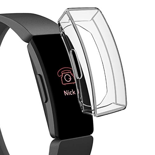 SPGuard TPU Screen Protector Compatible with Fitbit Inspire HR Case, All-Around Protective Scractch-Resist Protective Cover for Fitbit Inspire HR Smartwatch (Transparent, Can Use it When Charging)