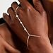 3PCS 14K Gold-Plated Hand Chain Bracelets for Women, Stack Bracelets Set Adjustable, Dainty Ring Bracelet Hand Chain