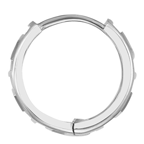 14k Yellow or White Gold 4mm Thickness Greek Key Huggies Earrings (12 x 12 mm)3