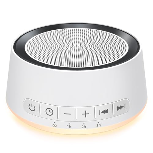 Image of Sound Machine White Noise Machine with 30 Soothing Sounds 12 Colors Night Light Sleep Machine for Baby Kids Adults Brown Nosie Machine with 32 Volume Levels for Office Home Travel
