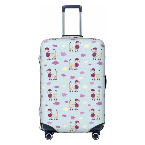 Funny Cute Poodle Dog_A Luggage Cover Protector Anti-Scratch Washable Fits 18-32 Inch Luggage-Small