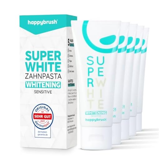 happybrush vegane Whitening Zahncreme | natürliche Zahnaufhellung für weiße Zähne | 5er Pack SuperWhite Bleaching Zahnpasta glutenfrei & ohne Plastik (5x 75ml)