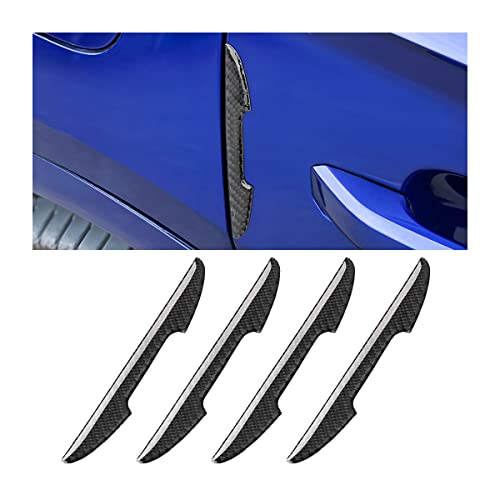 zipelo Car Door Handle Protector Sticker, 4 Pcs Rear View Mirror Carbon Fiber Anti-Scratch Strip Decals, Non-Marking Auto Door Handle Edge Guards, Car Accessories for Sedan, Truck, SUV(Black)