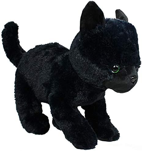 WISHPETS Peluche de gato negro para niños, peluche de gato negro de pie de 12 pulgadas