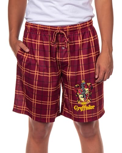 Harry Potter Pajamas Men's House Crest Plaid PJ Lounge Shorts