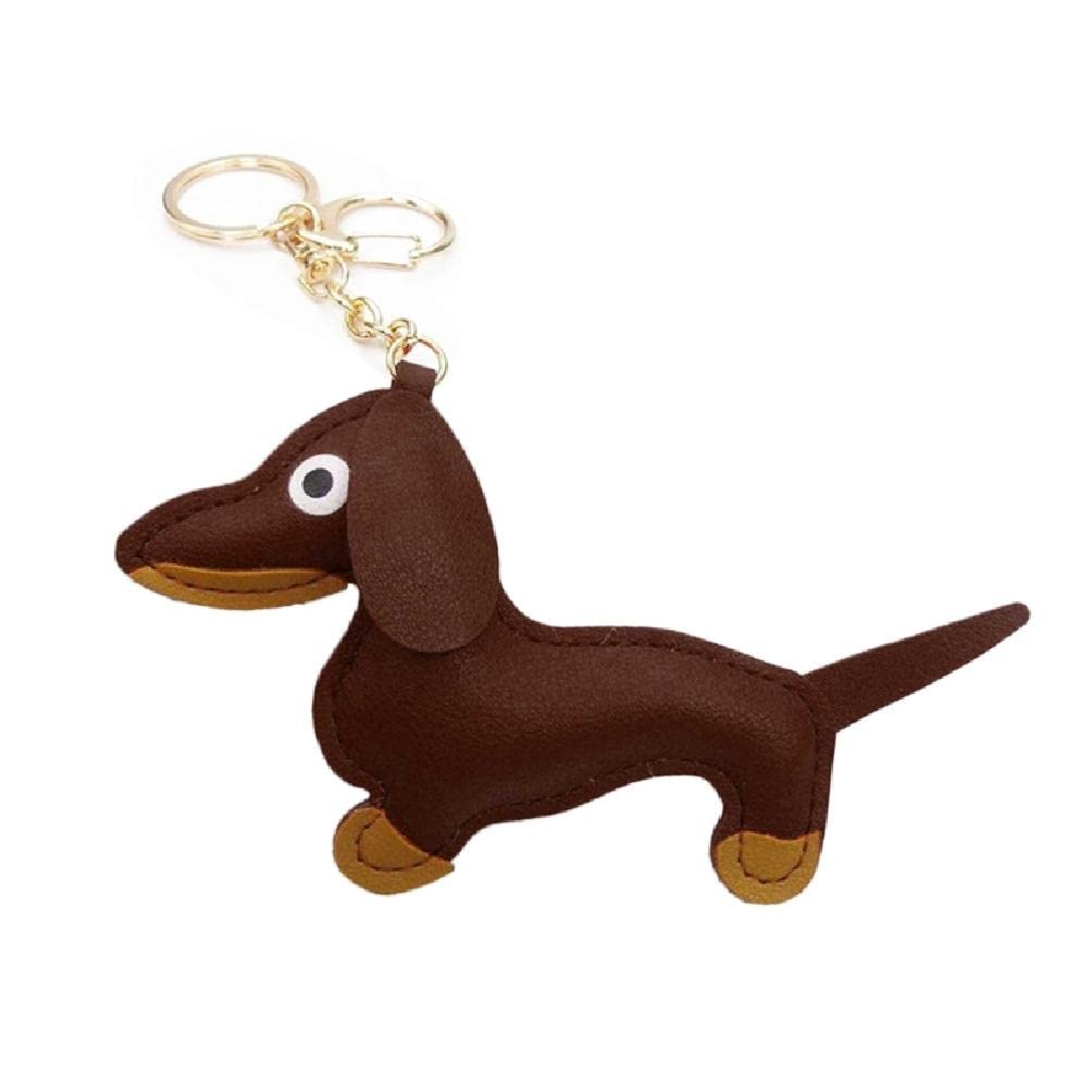 Mini Dachshund Dog Keychain Cute PU Animals Keyring Hanging Ornament Backpack Handbag Charm Gift For Men Women Bag Handbag Pendant Keychain Charm