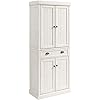 Crosley Furniture Seaside Kitchen Pantry Cabinet - Distressed White Crosley Furniture Seaside Kitchen Pantry Cabinet - Distressed White