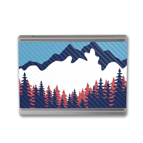 Image of MightySkins Carbon Fiber Skin Compatible with Microsoft Surface Laptop Go 3 (2023) Full Wrap Kit - Winter Scape | Protective, Durable Textured Carbon Fiber Finish | Made in The USA