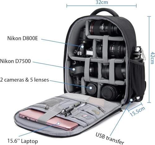 CADeN Camera Backpack Professional DSLR Bag with USB