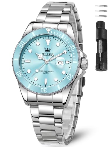 Image of OLEVS Watch Women Silver Watches for Women Luxury for Small Wrists Dress Stainless Steel Women's Wrist Watches Easy to Read Reloj para Mujer Black /Blue /Gold /Green /Pink /Purple