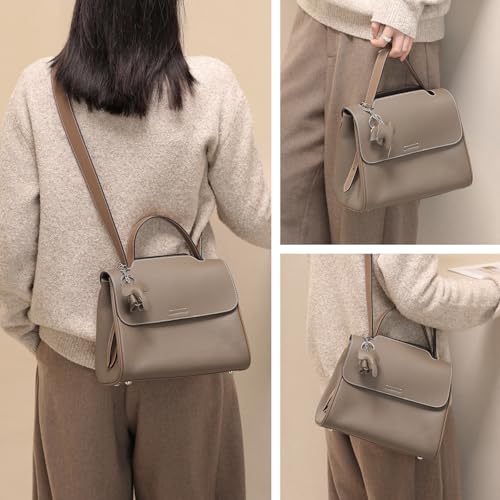 Women Handbag, Vintage Fashionable Versatile Tote Crossbody Leather Bag, Female Shoulder Bag Satchel Purse2