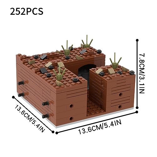 Image of WW2 Weapons Depot Military Building Block Set (252 Pieces) Build Different Combat Military Buildings