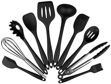 10PCS Silicone Spatula Set, Heat-Resistant Silicone Kitchenware, Silicone Kitchen Baking Cooking Utensils Sets and Supplies for Home Cooking