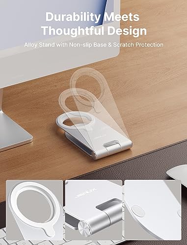 Image of JSAUX Magnetic Wireless Charger Compatible with MagSafe Charger iPhone 16 /15 /14 /13 /12 Series, Wireless Mag Safe Charging Pad (Blue) with 20W PD Adapter and Desktop Stand