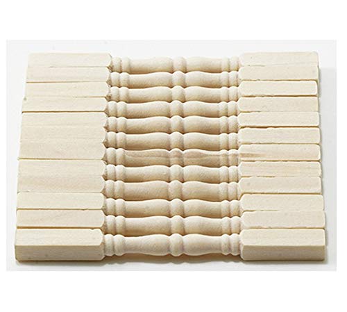 Balustres en bois miniatures - Lot de 12 pièces pour réparer une rampe de poupée