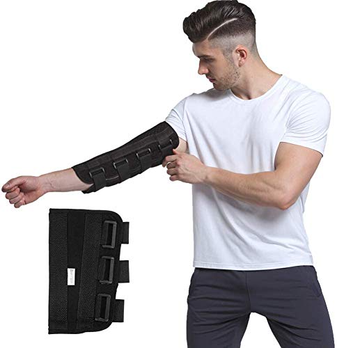 Elbow Splint Brace Arm Immobilizer, Adjustable Hinged Strap Forarm Braces Support Band Wrap Belt for Fracture Stabilizer, Cubital Tunnel, Ulnar, Injuries, PM Night Protector Sleeve (M)