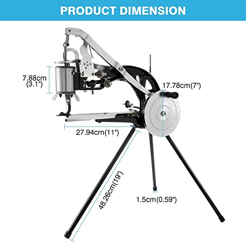 IRONWALLS Shoe Repair Machine with Replacement Parts, Heavy Duty Cotton Nylon Line Metal Manual Leather Sewing Machine with Spare Part Accessories, Hand Shoe Mending Machine for cloths, Bags, Tents