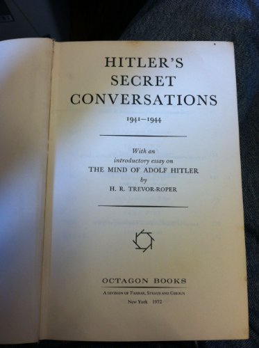 Hitler's Secret Conversations, 1941-1944 0374939195 Book Cover