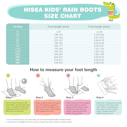 HISEA Kid's Deck Boots Waterproof Lightweight Ankle Rain Boots for Boys Girls Rubber Boots Non-slip Child Rain Shoes2