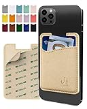 Premium Leather Phone Card Holder - Stick On Wallet for iPhone and Android Smartphones - Minimalist