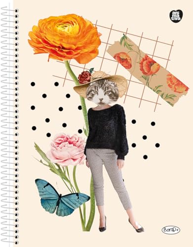 Caderno Universitário Animativa, 15 Matérias, Capa Dura, Bom D+ Feminino, 240 Folhas, Pacote com 2