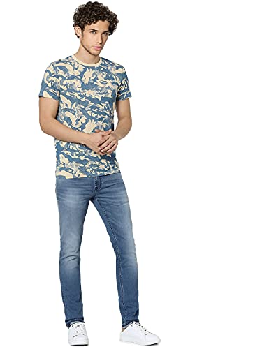 Image of Jack & Jones Men's Cotton Printed Slim Fit Crew Neck T-Shirt