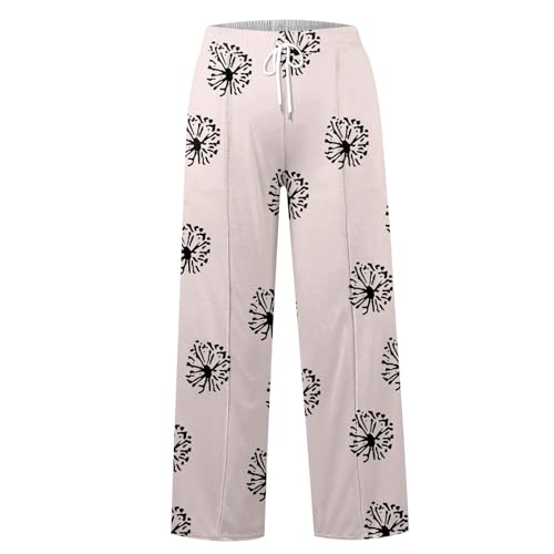 Women's Solid Color Flowy Sweatpants Wide Leg Casual Drawstring Jogger Pants High Waist Striped Sports Pants4