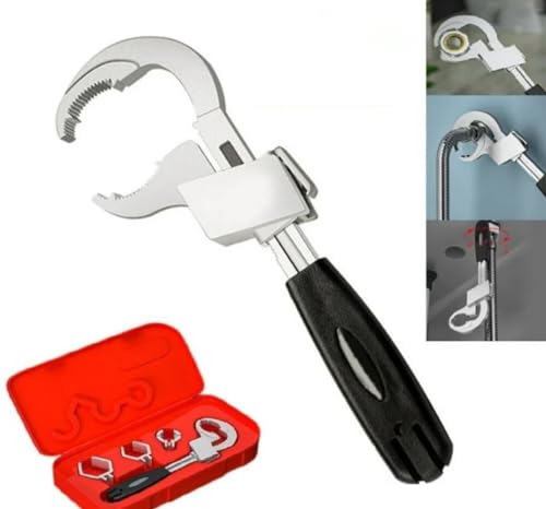 YWHWLX Universal Adjustable Double-Ended Wrench Multifunctional Bathroom Wrench, Universal Pipe Wrench, Crescent Wrench Sets Hand Tool for Water Pipe Repair