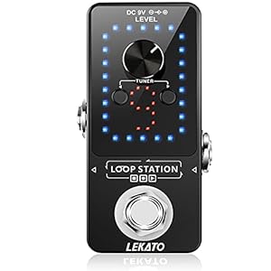 LEKATO Gitaar Effect Pedaal Gitaar Looper Pedaal Tuner Pedaal Functie Looper 9 Loops 40 Minuten Record Tijd voor…