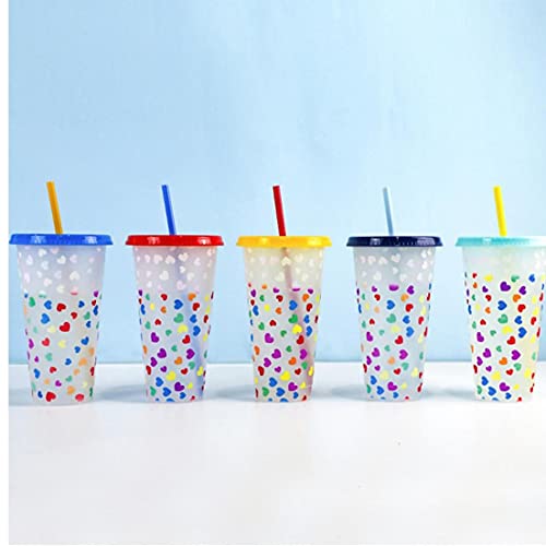 NIDONE Kleurveranderende beker hergebruiksplastische kopjes koud water opslagtumblers met rietjes groen - Image 8