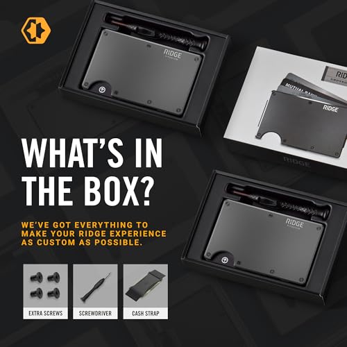 Ridge Wallet for Men - Slim Minimalist Compact Wallet and Card Holder, RFID Protected Front Pocket Wallets for Men with Integrated Cash Strap (Gunmetal)4