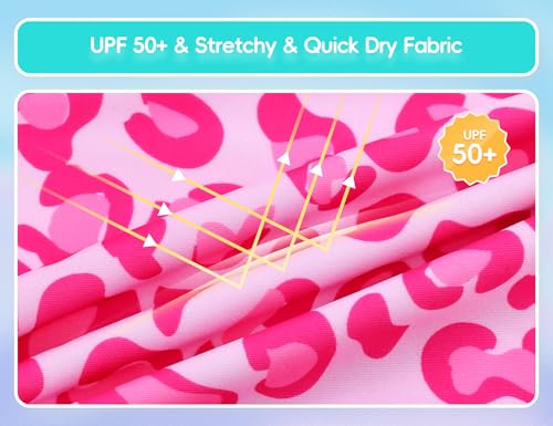 Image of Girls Swimsuit Long Sleeve Rush Guard Bathing Suit Swimwear with Bikini Bottom Sun Protection
