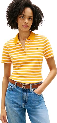 Polo piqué fin Tommy Hilfiger 1985 pour femme haut de gamme
