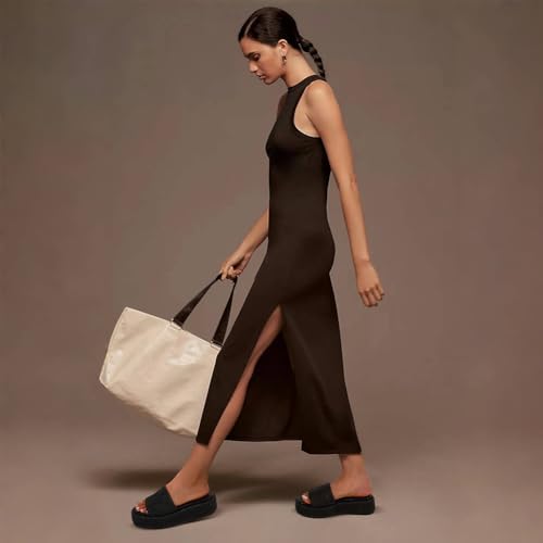 Image of EQAUDES Platform Sandals Women Slip on Espadrille Wedges Slides Bohemia Sandals Flatform Open Toe Beach Sandals