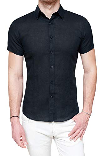 Chemise en lin homme manches courtes Evoga casual été