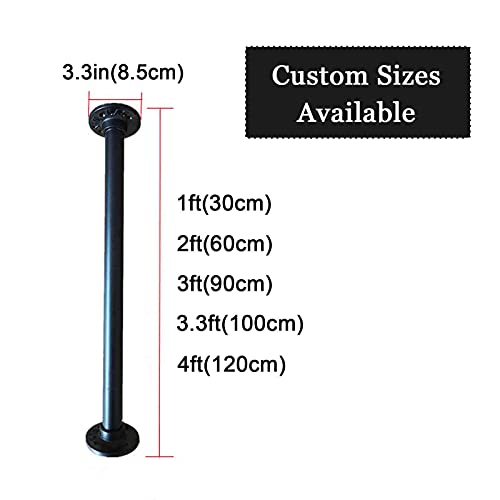 Mains courantes d'escalier en fer noir avec kit de garde-corps durable - 7