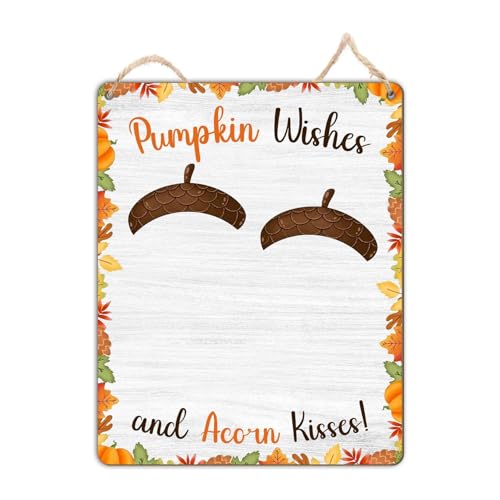 Image of Pumpkin Wishes and Acorn Kisses Fall DIY Crafts for Kids, Fall Preschool Arts Sign Crafts Homeschool Daycare Activities for Autumn, Thanksgiving Halloween Baby Handprint Keepsake Acorns Handprints