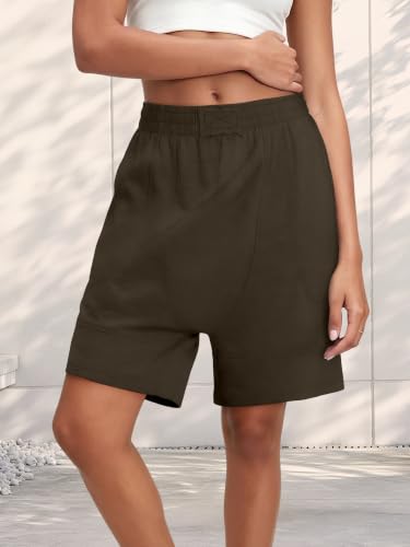 KISSMODA Women Bermuda Sweat Shorts High Waist Pockets Summer Lounge Workout Shorts — view 5