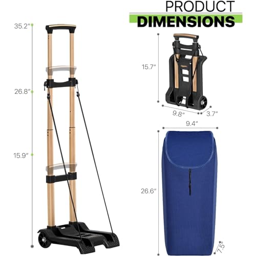 Carretilla plegable para equipaje y compras azul miniatura 3