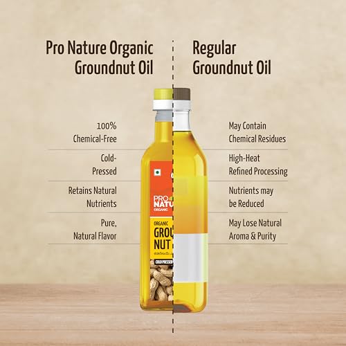 Image of Pro Nature 100% Organic Groundnut Oil, 500ml (Pack of 3)