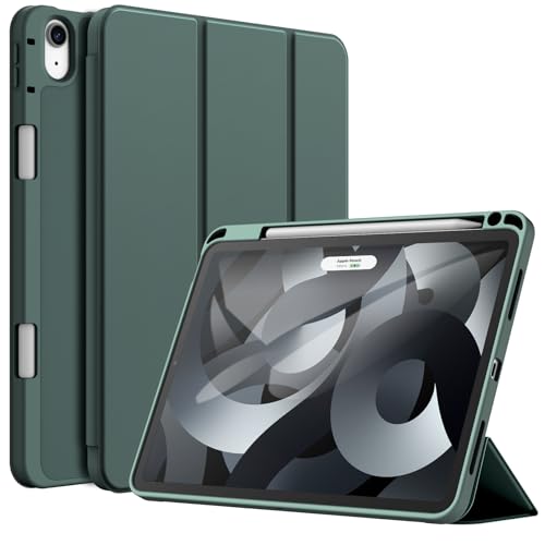 Image of JETech Cover Case for iPad Air 11-Inch M4 /M3 /M2 (2026 /2025 /2024), iPad Air 5 /4 (2022 /2020 5th /4th Generation 10.9-Inch) with Pencil Holder, Slim Tablet Cover with Soft TPU Back (Misty Blue)