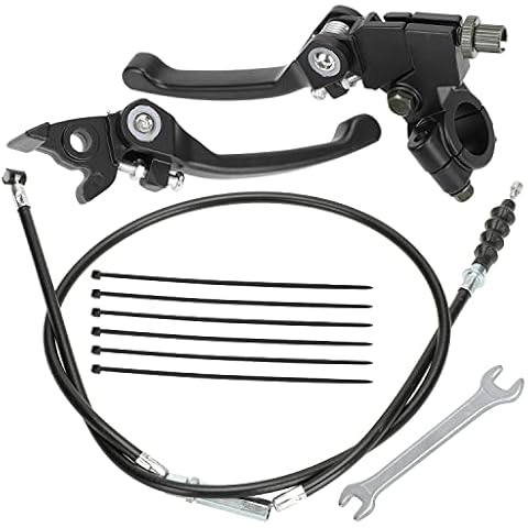 YOXUFA Folding Clutch Brake Lever Perch with Clutch Cable for 110cc 125cc 140cc 150cc Tao Tao DB17 Apollo RFZ DBX15 X18 X19 Z20 Thumpstar Kayo Xmotos SSR YZ Ruckus Pit Dirt Bike 7/8 Handlebar Black Cover