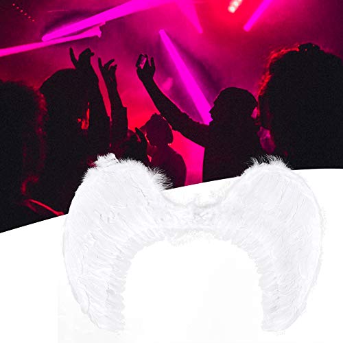 Spectacle de scène pour enfants/adultes avec ailes de plumes, ailes d'ange noires et blanches, scène de fête(white)