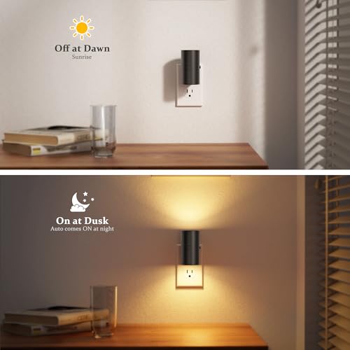 Image of JandCase LED Night Light, Night Lights Plug into Wall with Dusk to Dawn Sensor, 5 Color Temperatures, Rotating Plug, Dimmable Nightlights, Adjustable Brightness for Bedroom Bathroom Hallway, 4 Pack